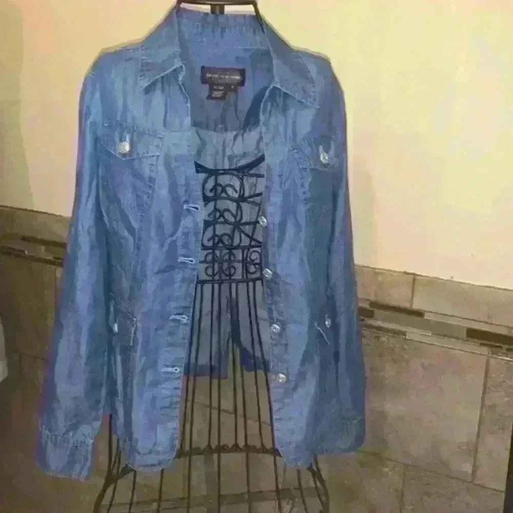 Live a little denim woman’s button up jacket